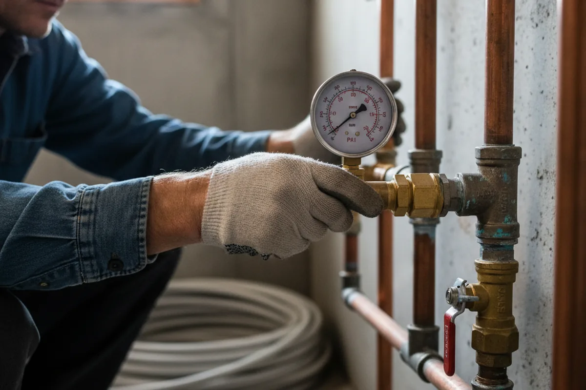 Pressure testing a repaired line during Water Line Repair in Chehalis